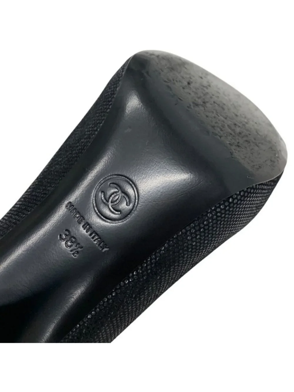 Chanel Boots Short Shoes Leather Black Coco Mark Metallic - Picture 8 of 9